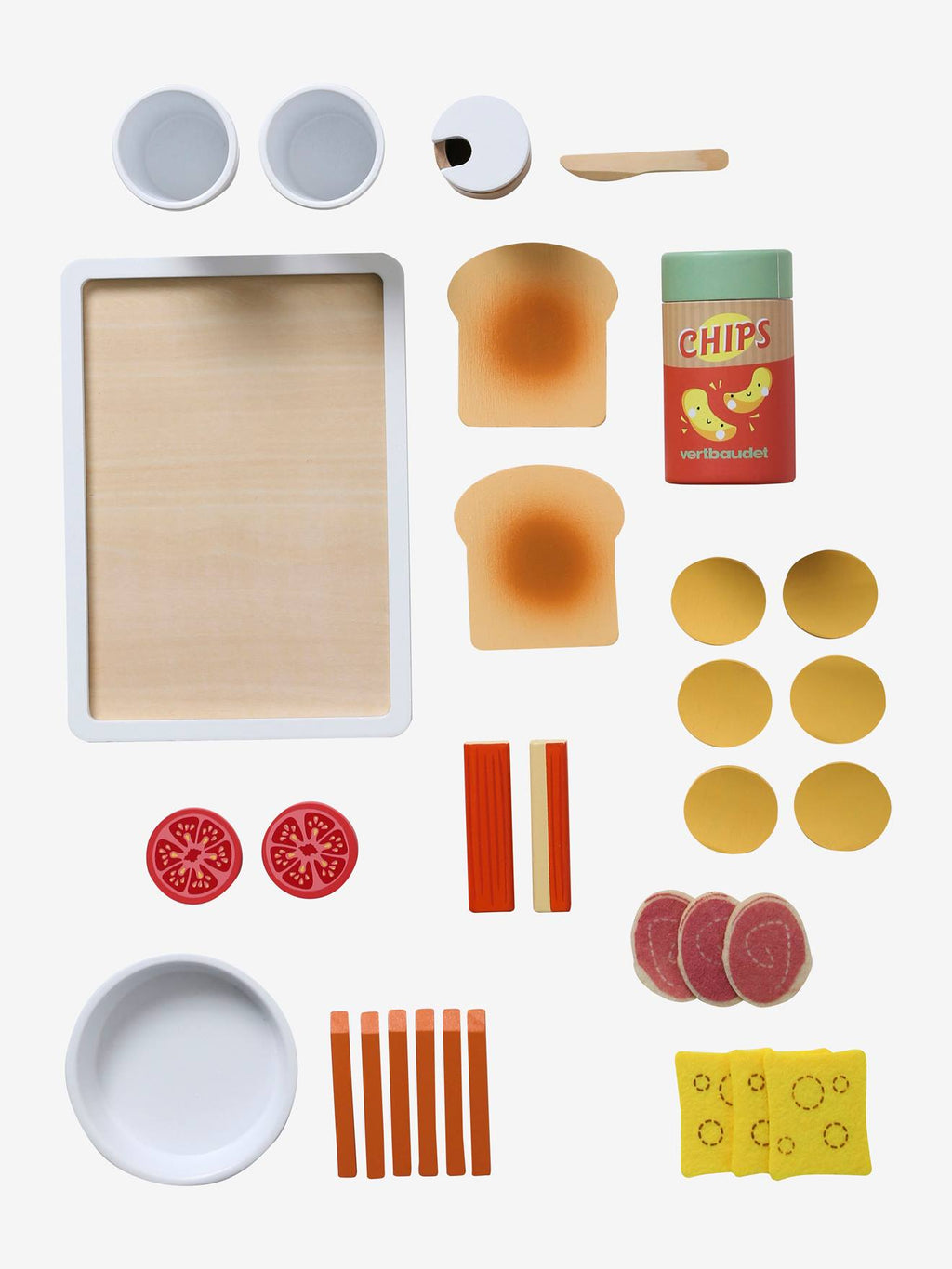 Set apéritif en bois FSC beige