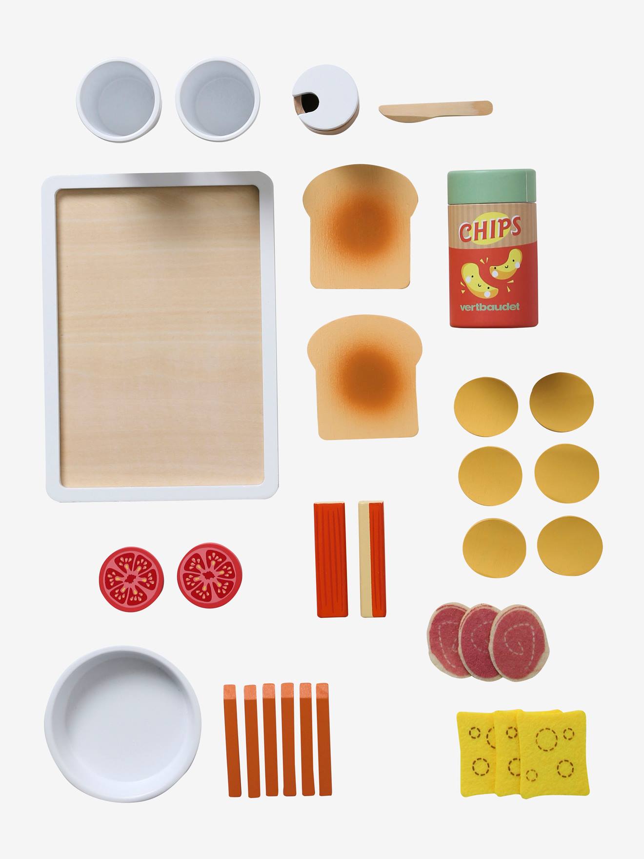 Set apéritif en bois FSC beige