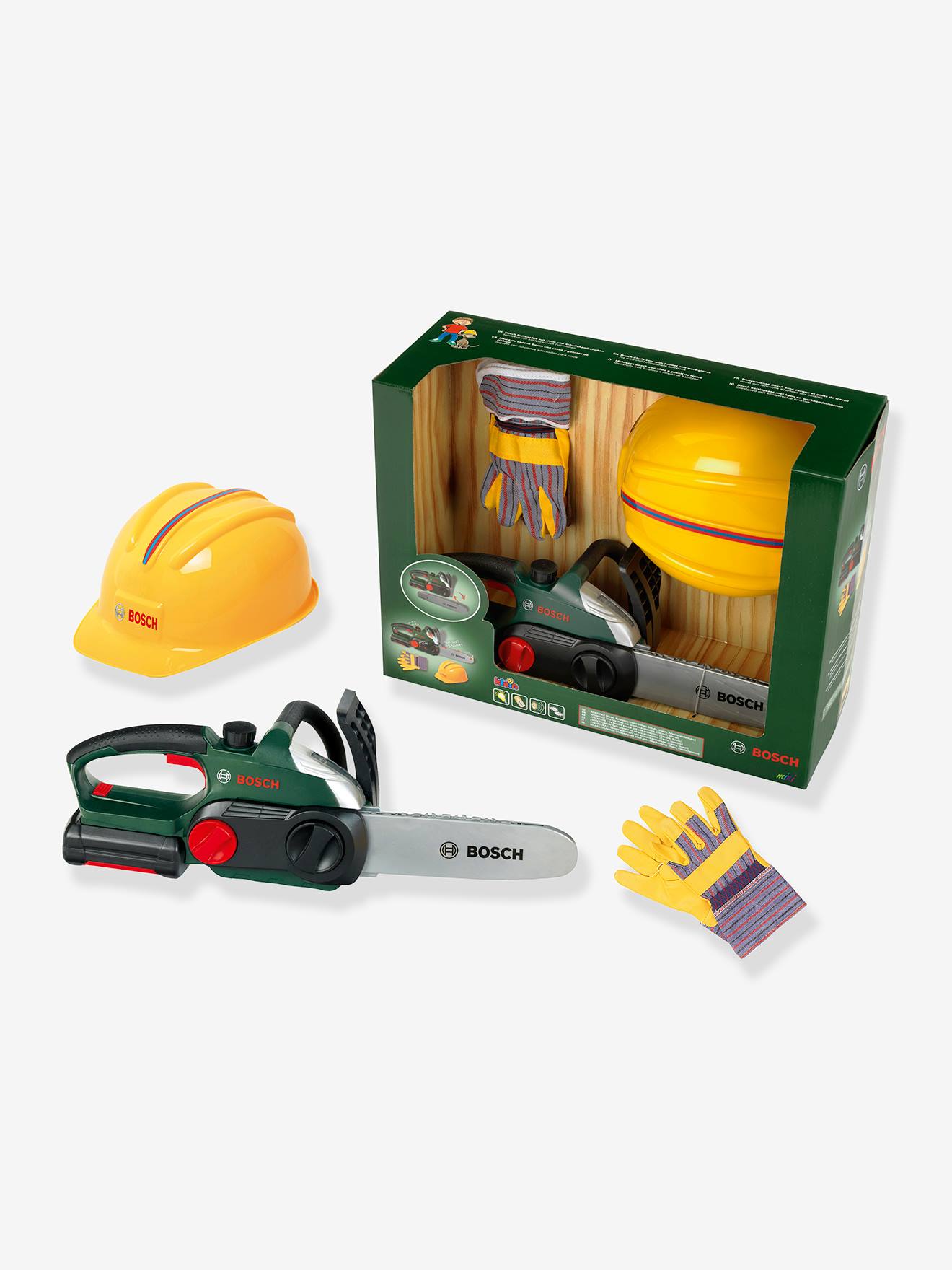 Set bûcheron avec tronçonneuse multicolore