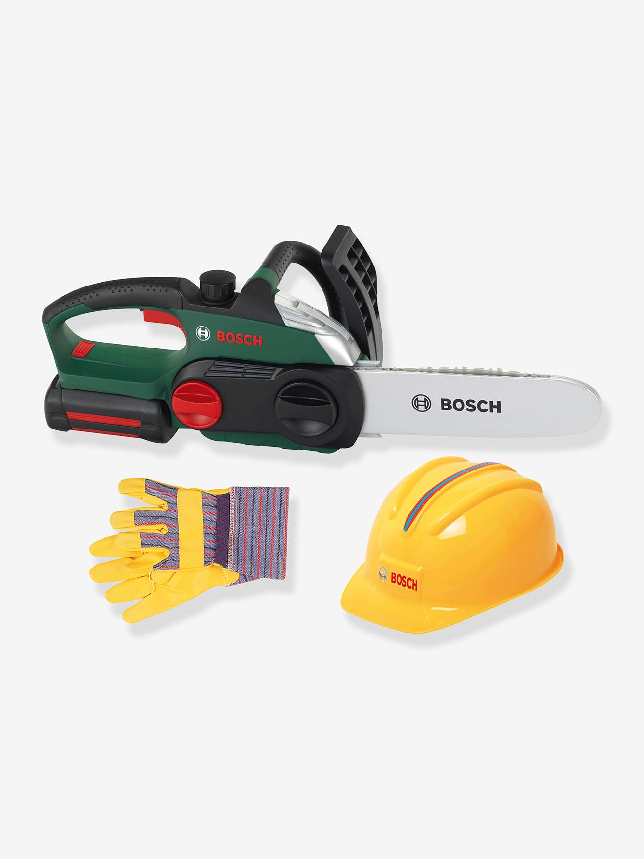Set bûcheron avec tronçonneuse multicolore