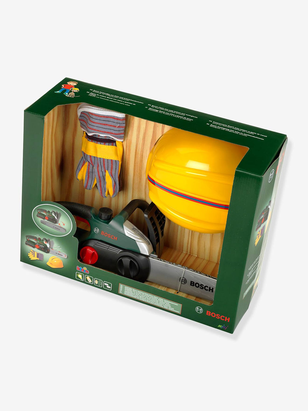 Set bûcheron avec tronçonneuse multicolore