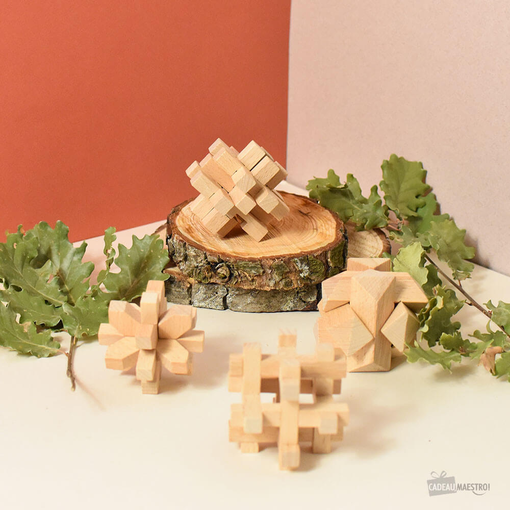 Set de Casse-Tête Bois KongMing (x4) - Casse-Tête Philos