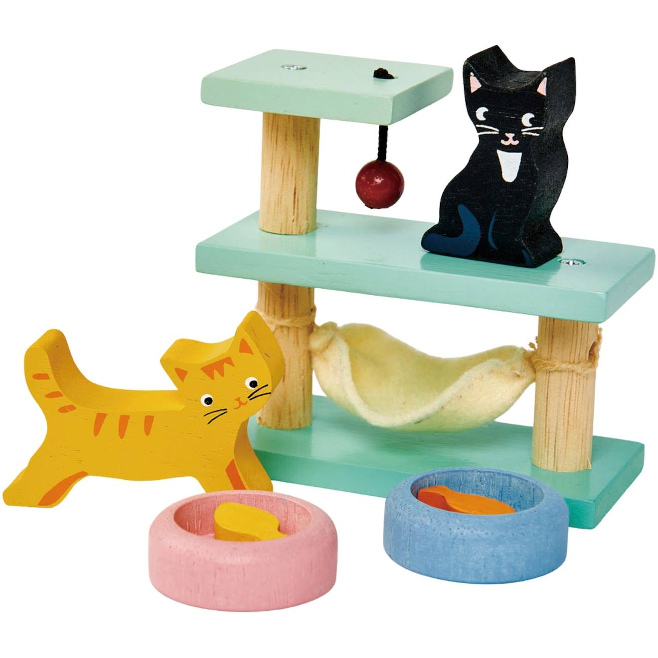 Set chats et arbre à chats multicolore