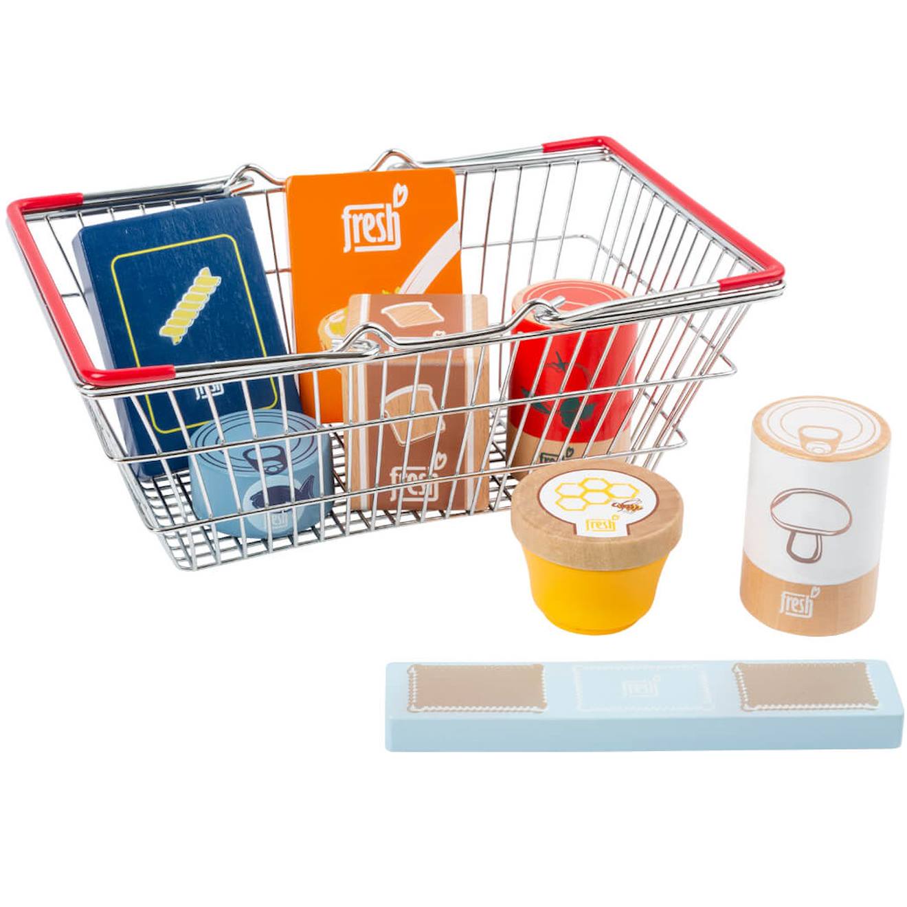 Set d'aliments en panier fresh beige