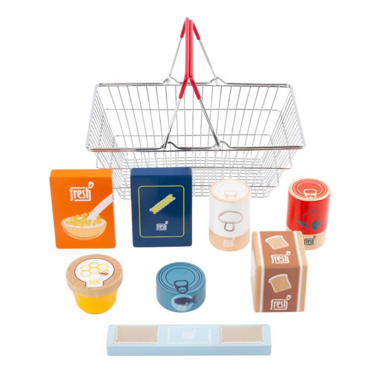 Set d'aliments en panier fresh beige