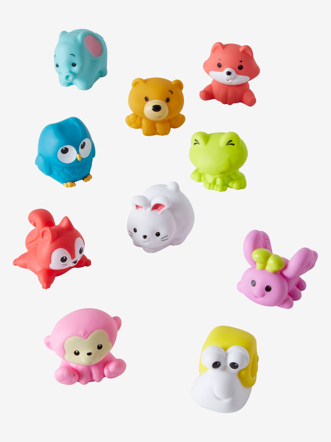 Set de 10 aspergeurs de bain animaux multicolore