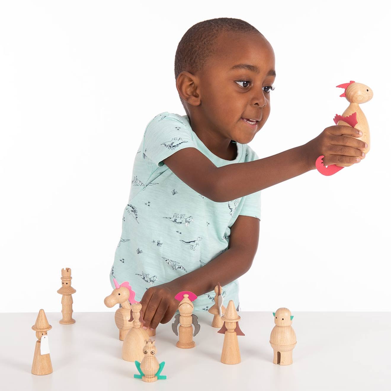 Set de 10 pièces en bois - monde enchanté multi-coloured