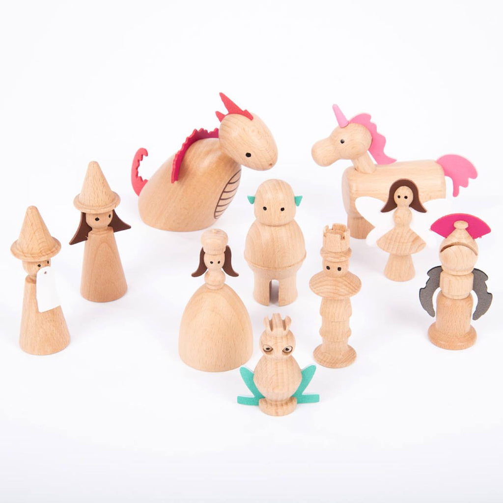 Set de 10 pièces en bois - monde enchanté multi-coloured
