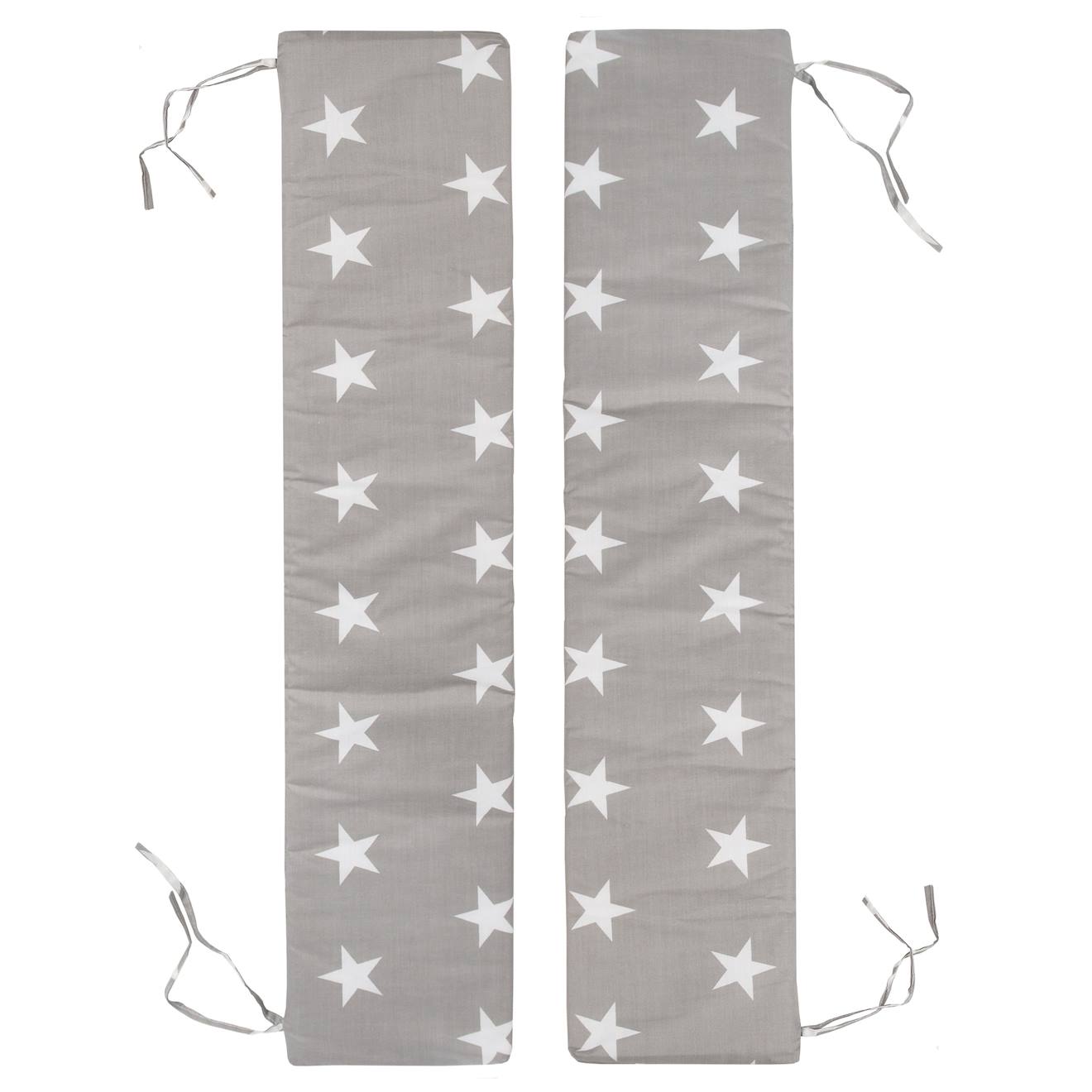 Set de 2 coussins d'assise pour tables de pique-nique enfan tlittle stars gris - motif étoiles