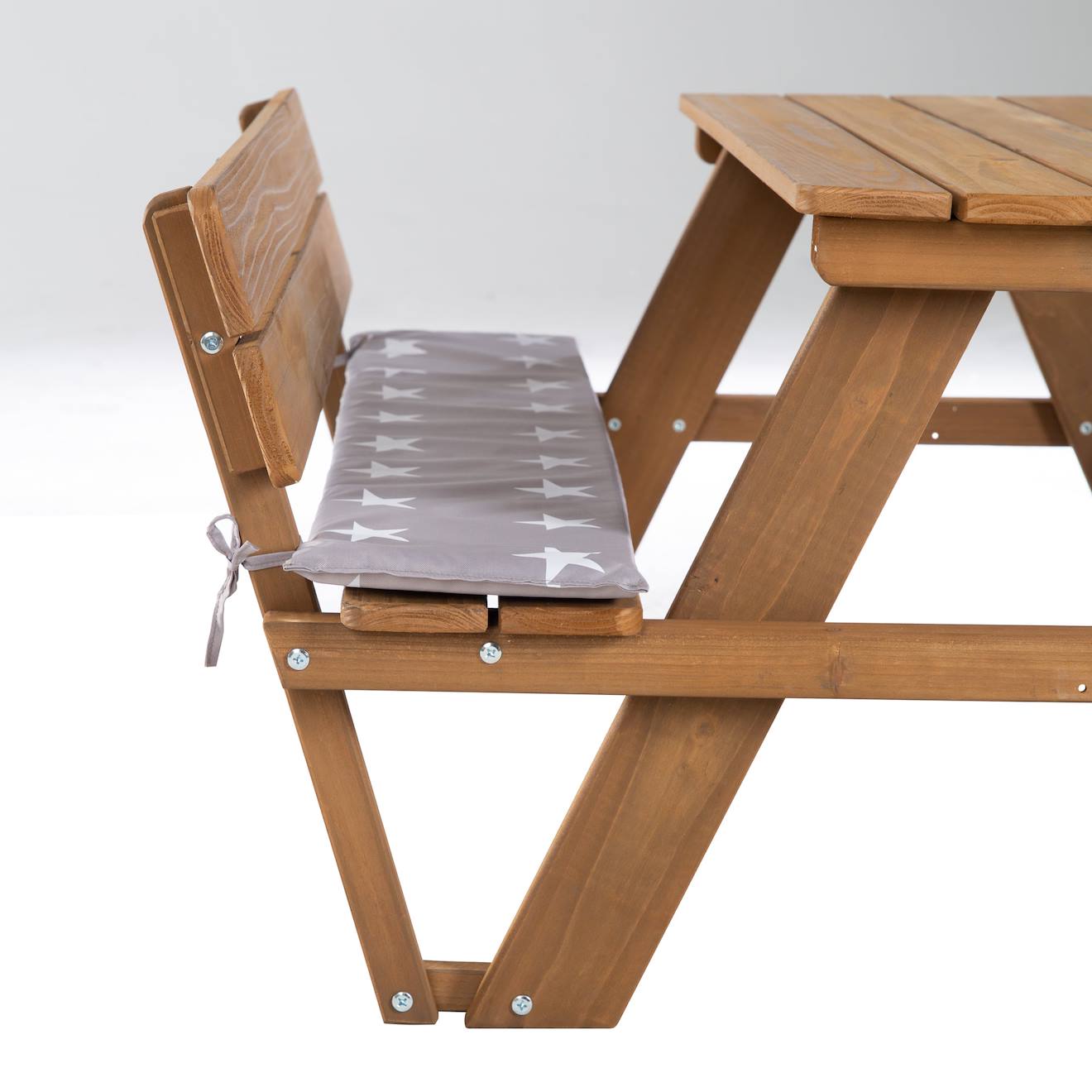 Set de 2 coussins d'assise pour tables de pique-nique enfan tlittle stars gris - motif étoiles