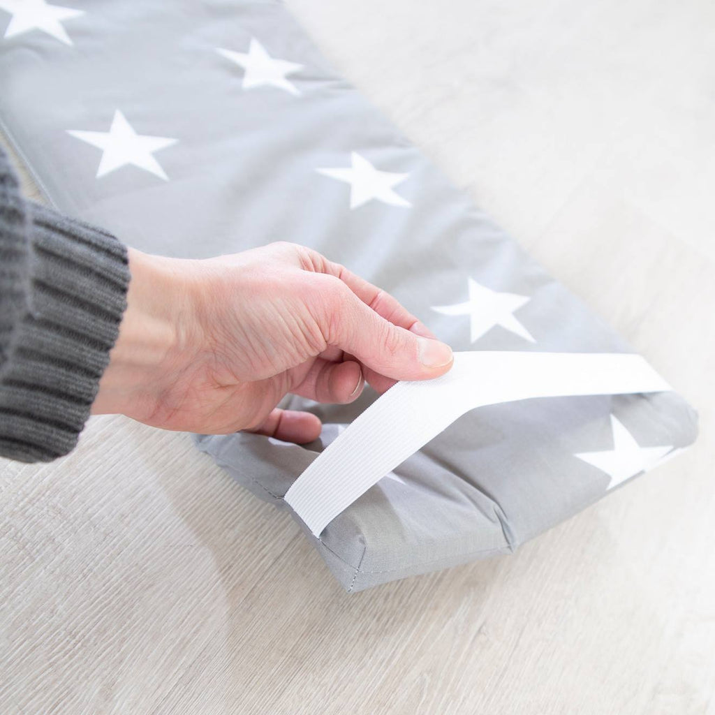 Set de 2 coussins pour bancs de table pique-nique enfant little stars gris - motif étoiles