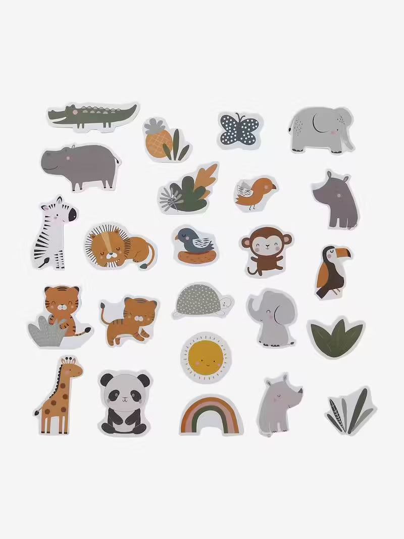 Set de 24 stickers de bain + filet (thème Tanzanie) - Vertbaudet
