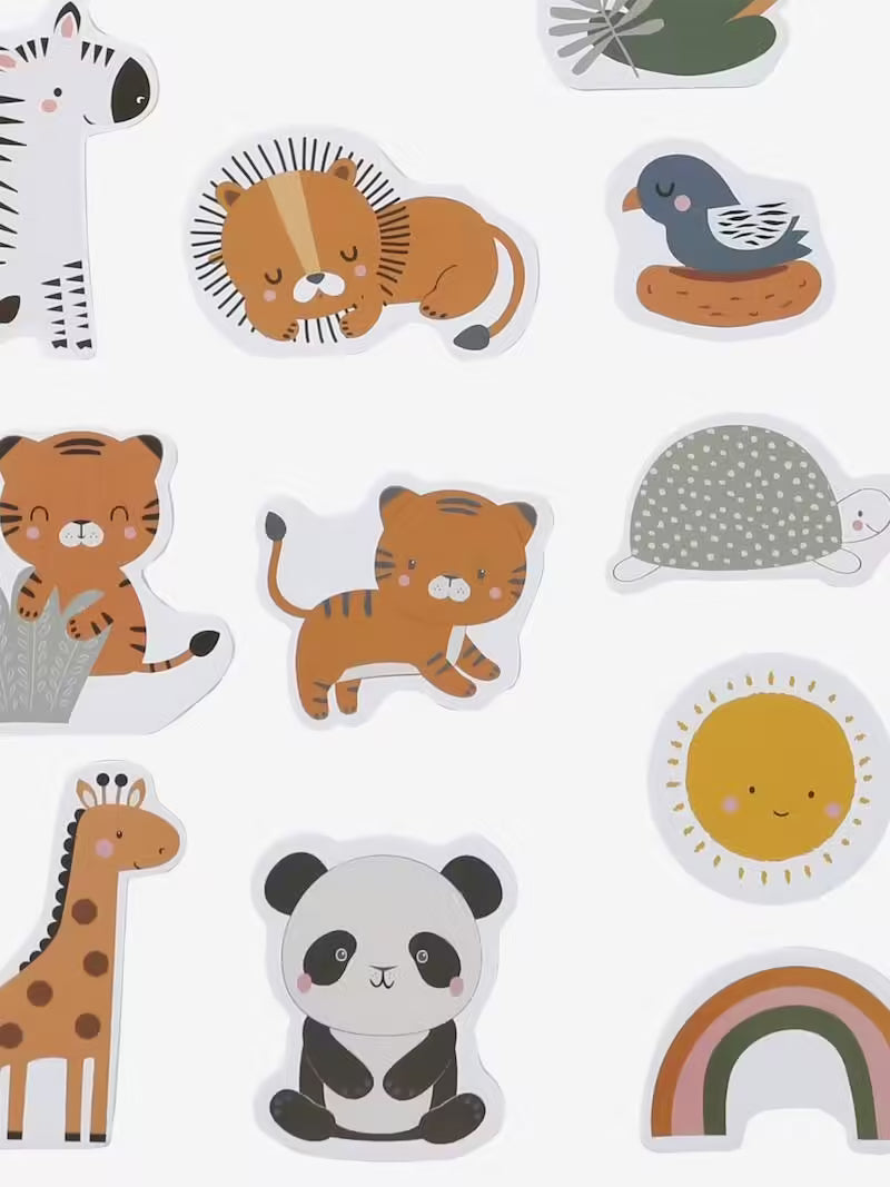 Set de 24 stickers de bain + filet (thème Tanzanie) - Vertbaudet