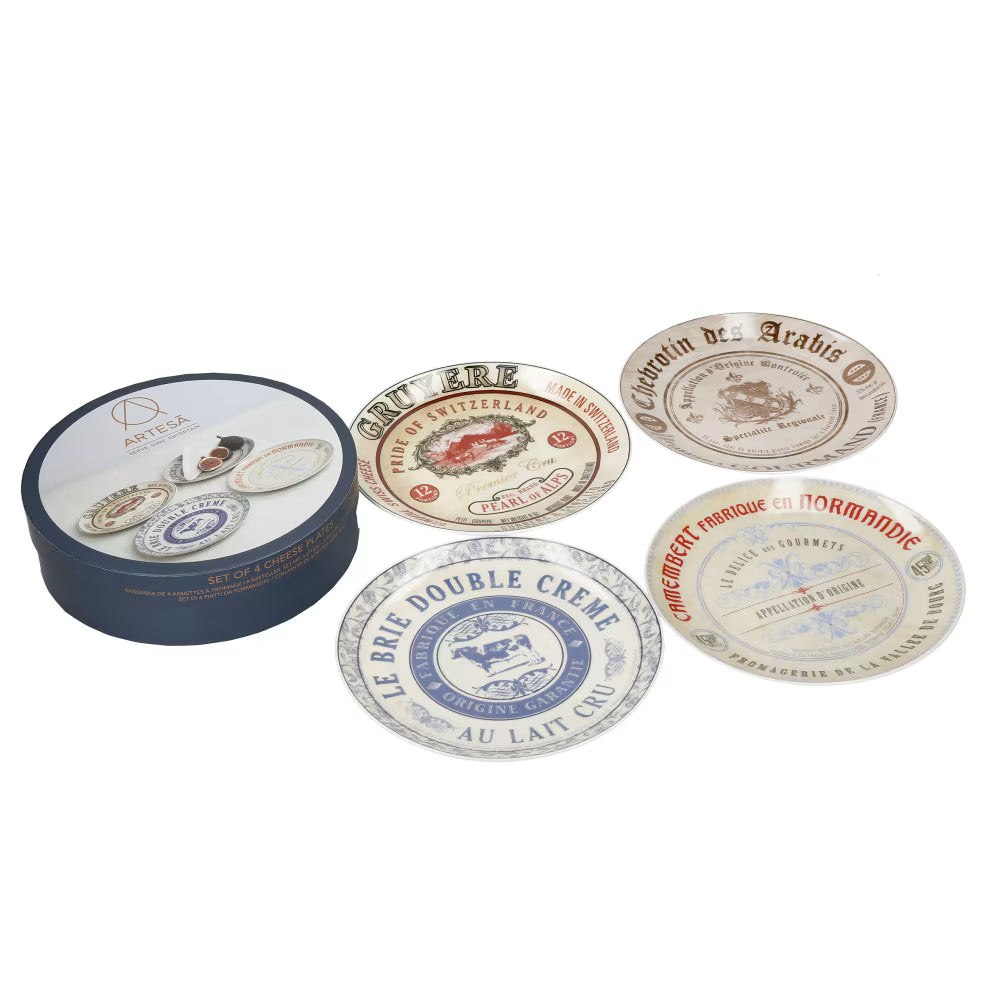 Set de 4 assiettes à fromage en porcelaine