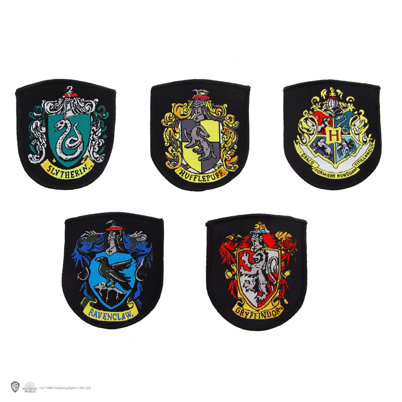 Set de 5 Écussons Maisons Poudlard - Harry Potter Noir
