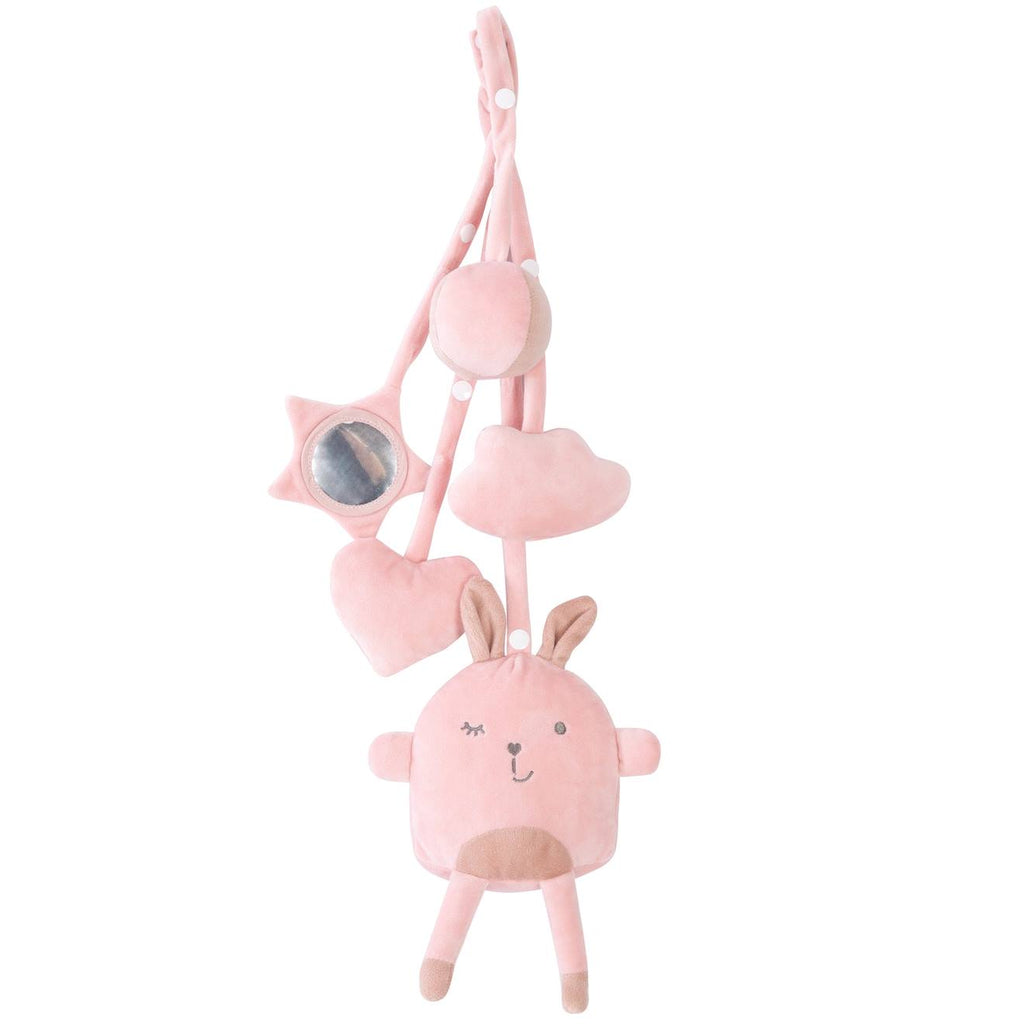 Set de 5 jouets à suspendre pour arche d'éveil lil cutie rose / lapin