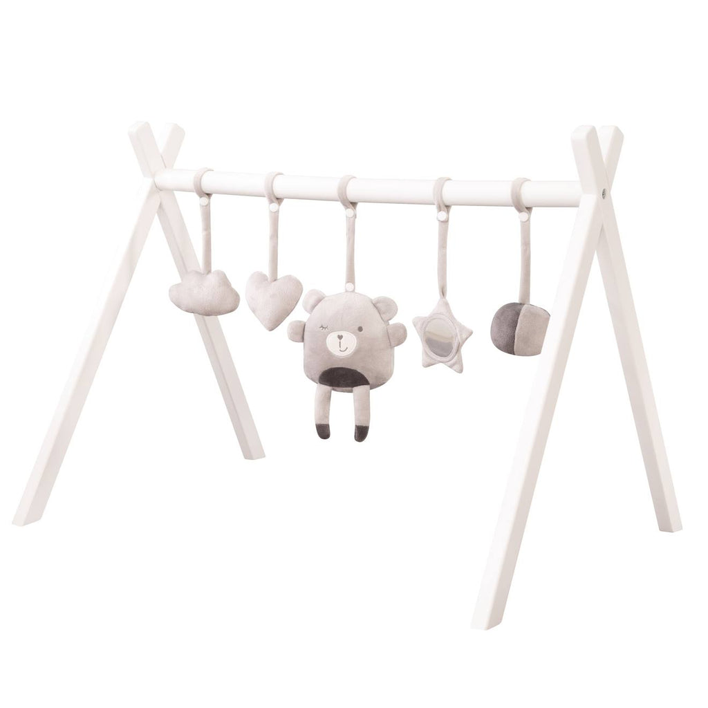 Set de 5 jouets à suspendre pour arche d'éveil lil cutie gris argenté / ourson