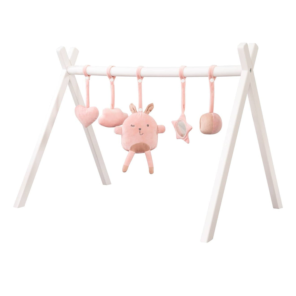Set de 5 jouets à suspendre pour arche d'éveil lil cutie rose / lapin