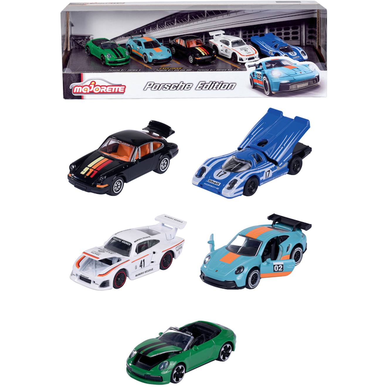 Set de 5 majorette porsche multicolore