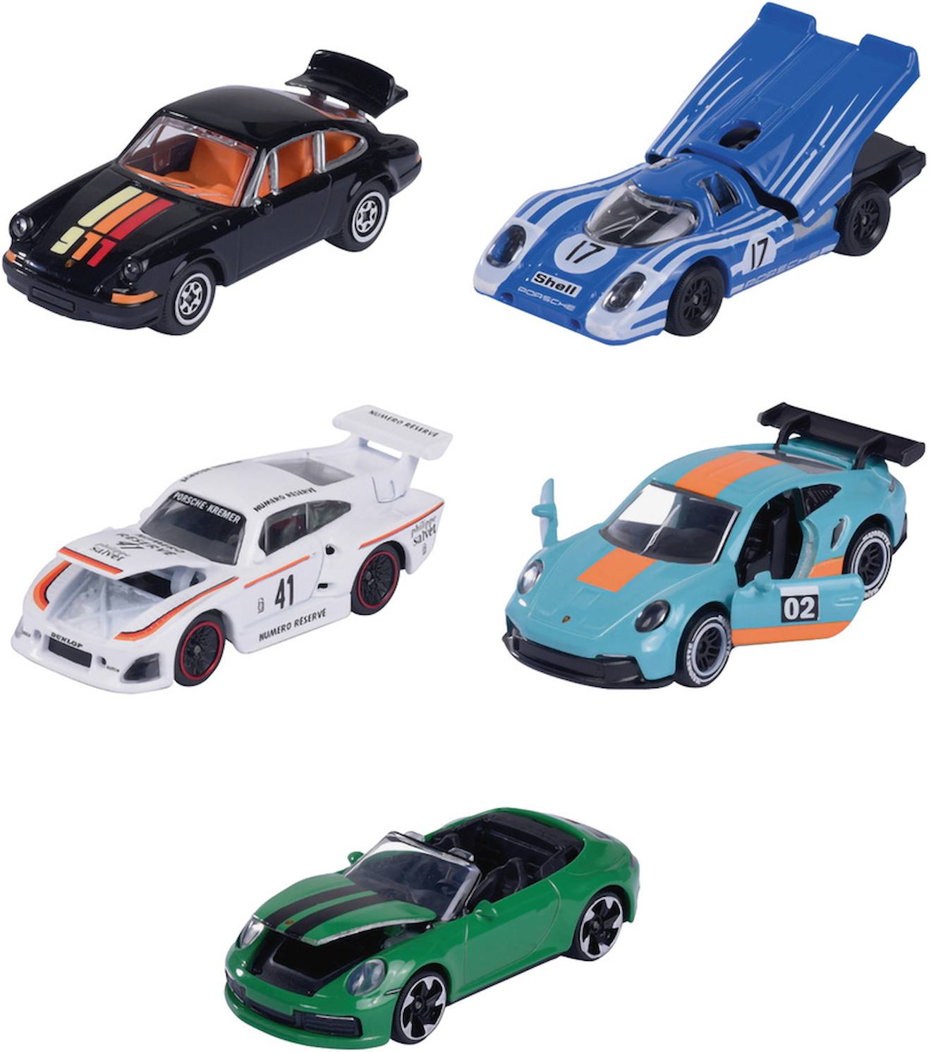 Set de 5 majorette porsche multicolore