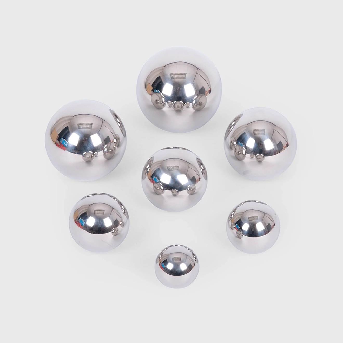 Set de 7 balles sonores réfléchissantes et sensorielles argent