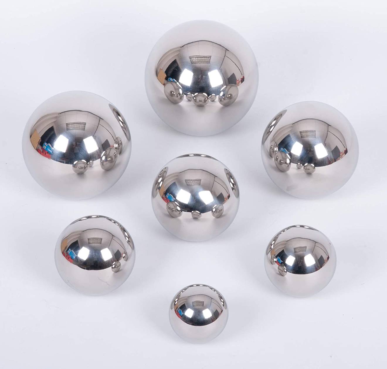Set de 7 balles sonores réfléchissantes et sensorielles argent
