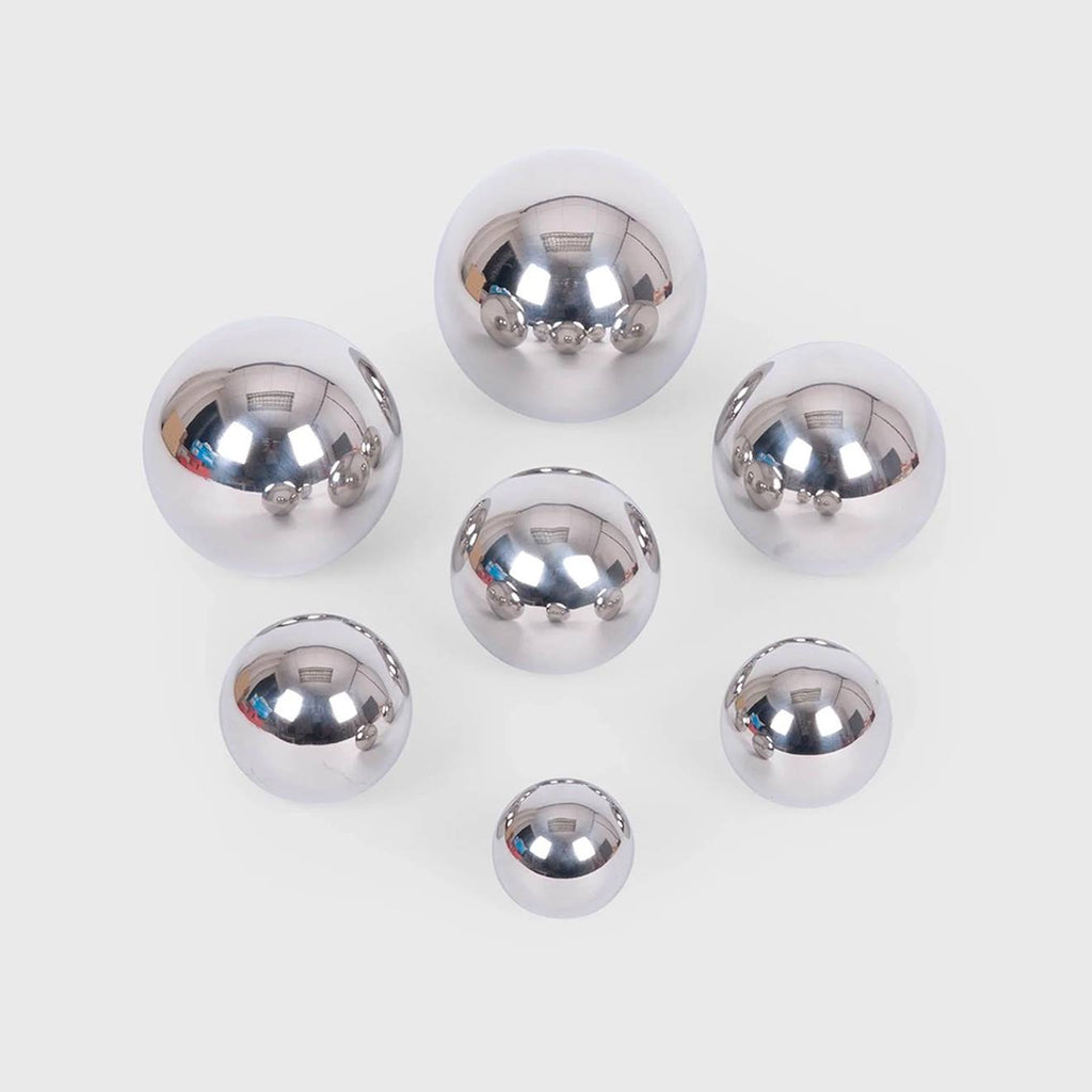 Set de 7 balles sonores réfléchissantes et sensorielles argent