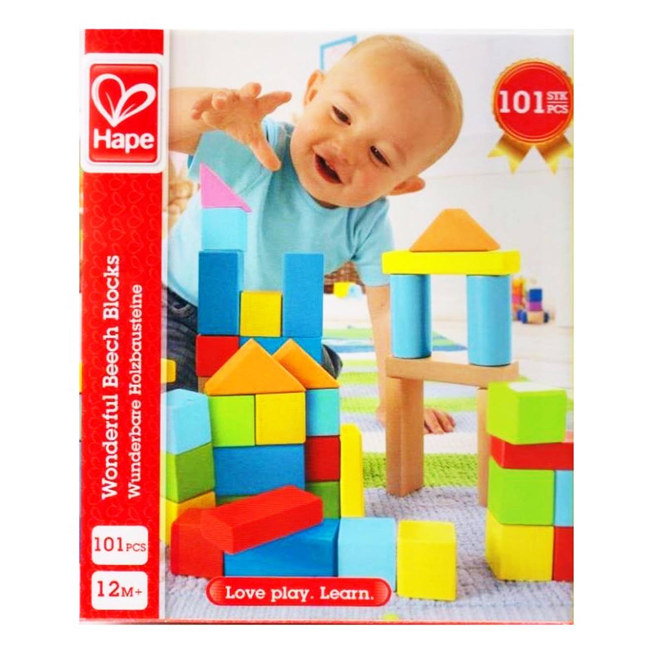 Set de blocs de bois colorés, 101 pièces multicolore