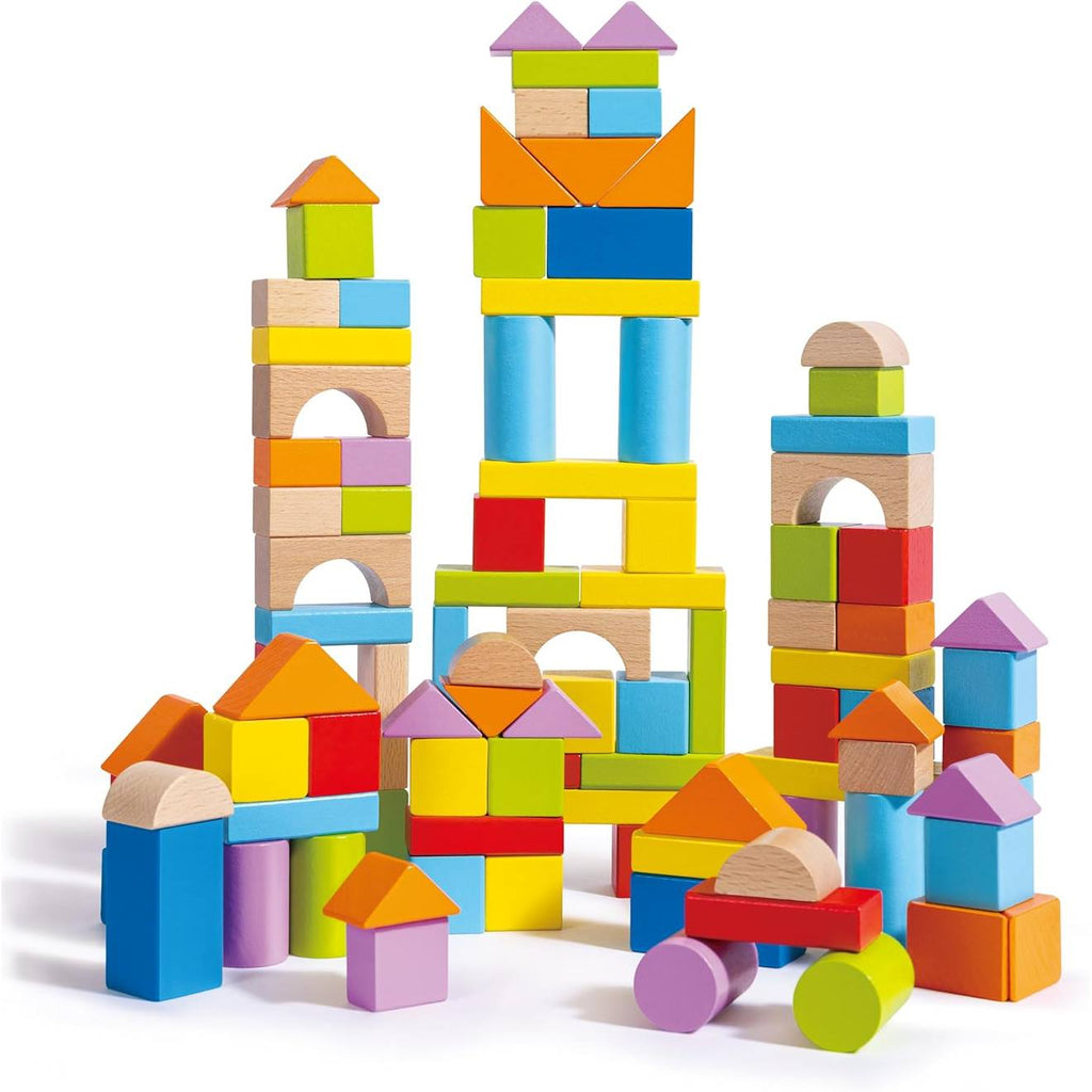 Set de blocs de bois colorés, 101 pièces multicolore