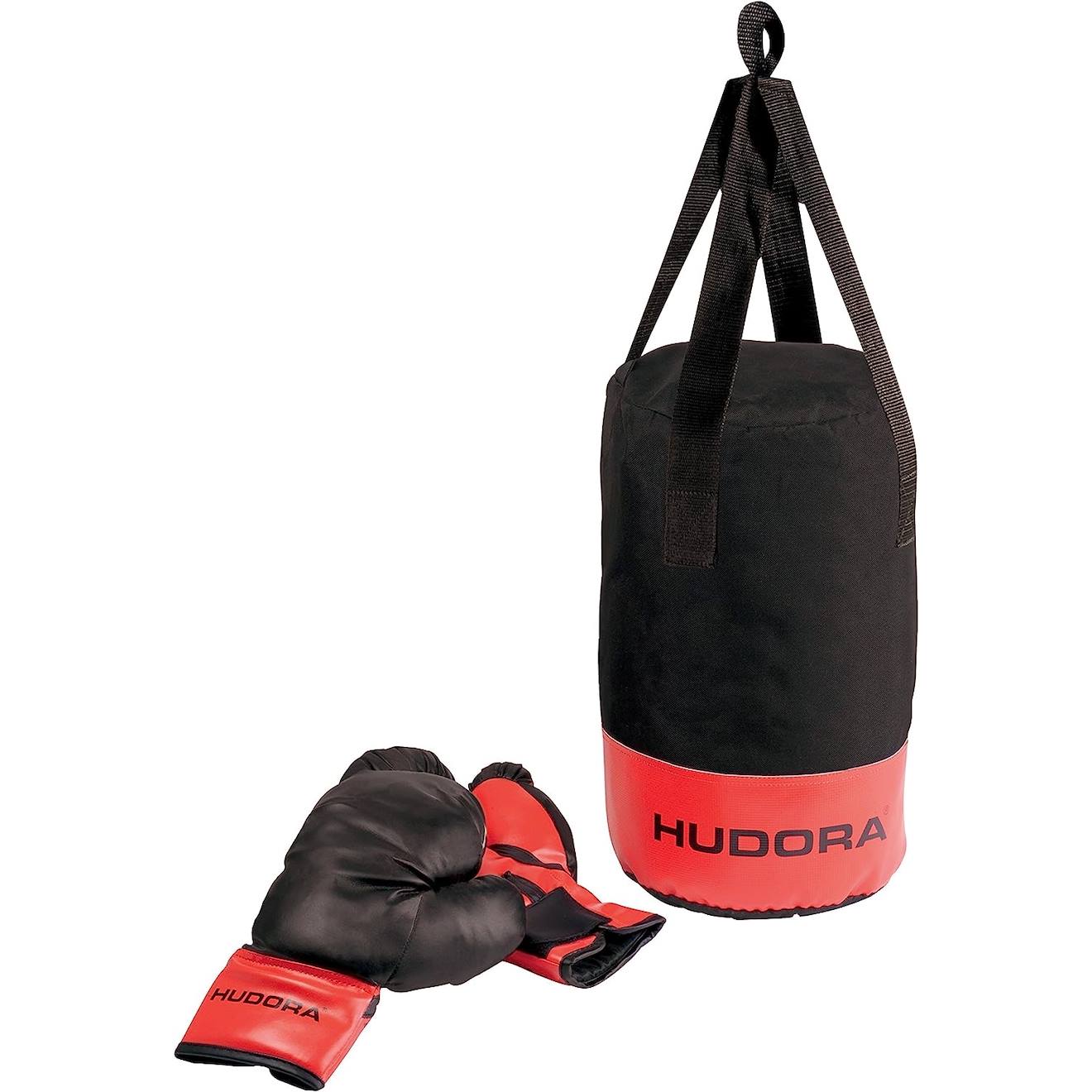 Set de boxe - sac et gants noir et rouge
