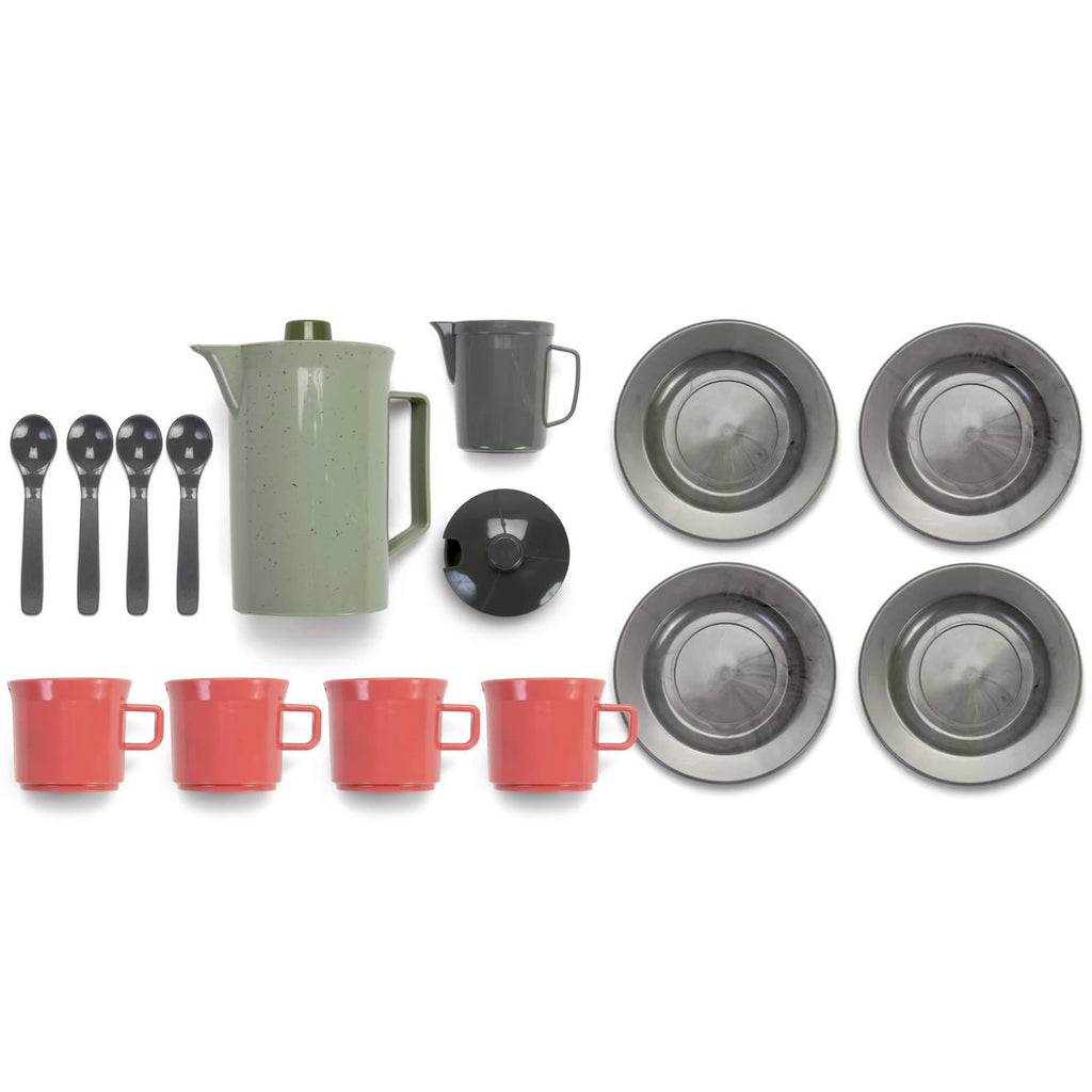 Set de café en filet 17 pièces vert