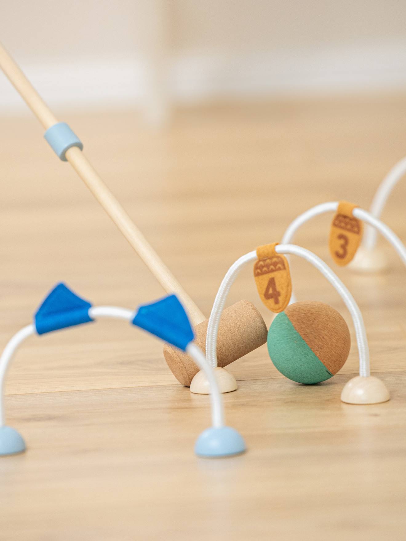 Set de croquet en liège multicolore