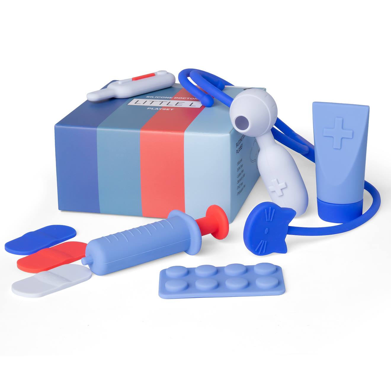 Set de docteur en silicone bleu
