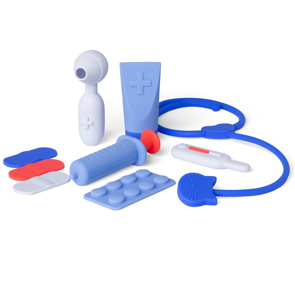 Set de docteur en silicone bleu