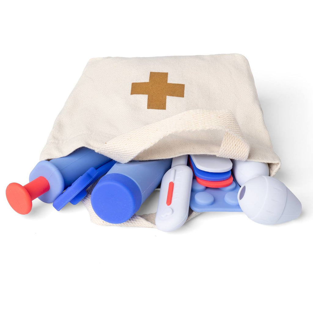 Set de docteur en silicone bleu
