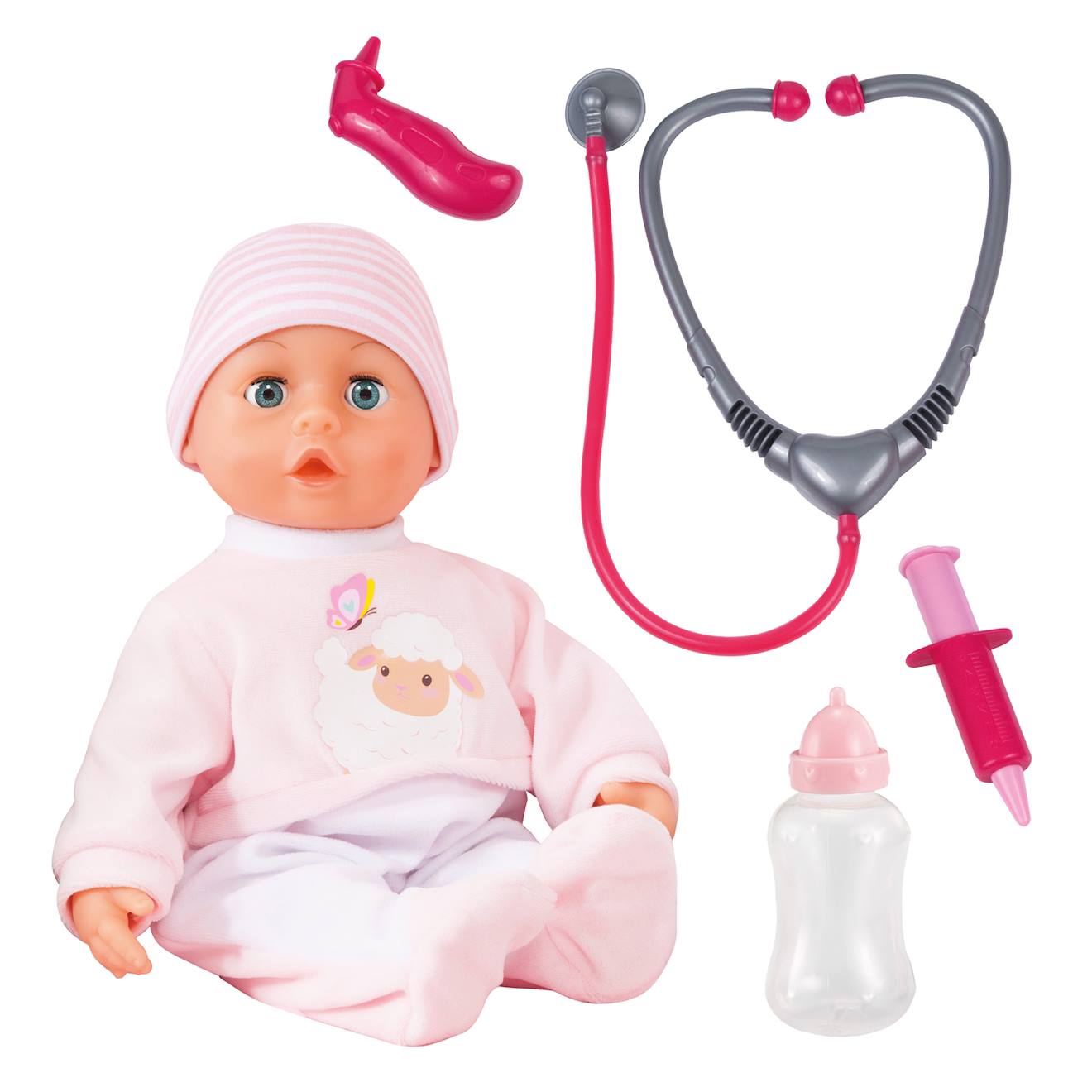 Set de doctuer avec poupée bébé avec son 33cm multicolore
