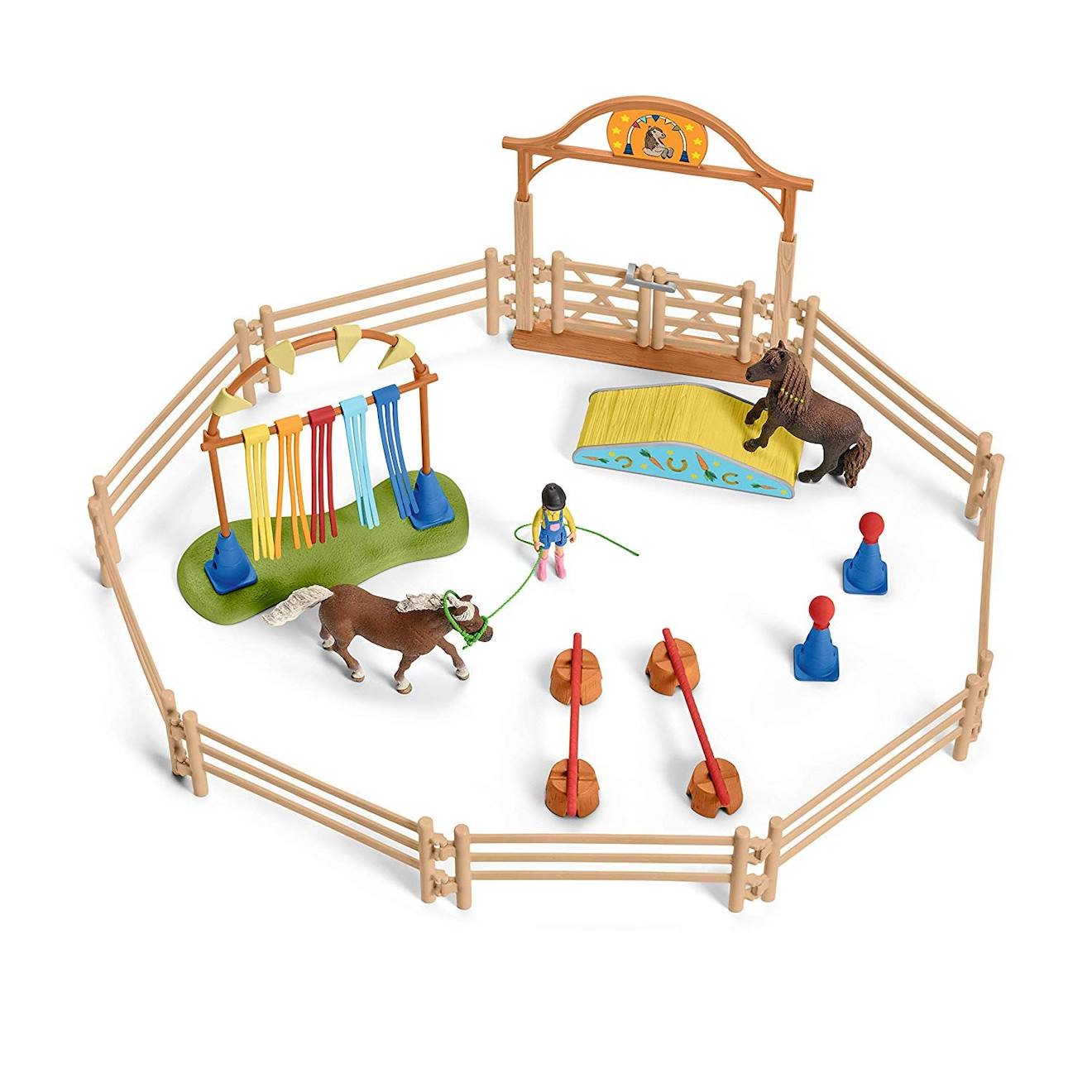 Set de figurines - entraînement d'agility pour poney multicolore