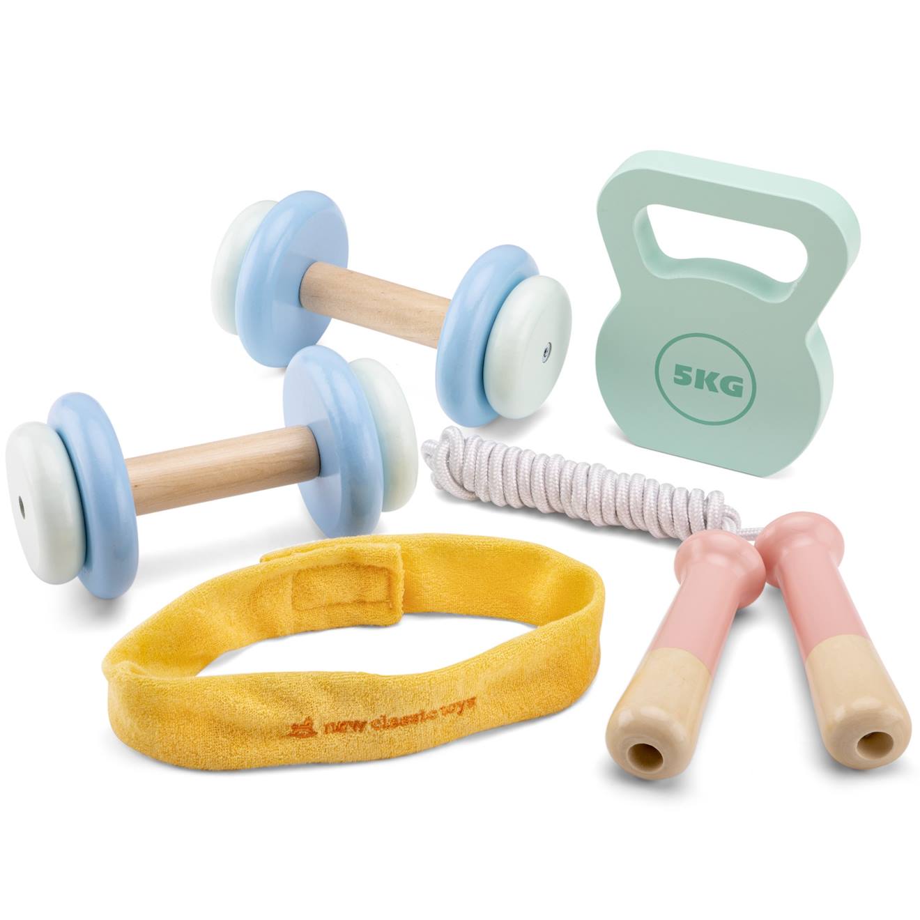 Set de fitness en bois blanc