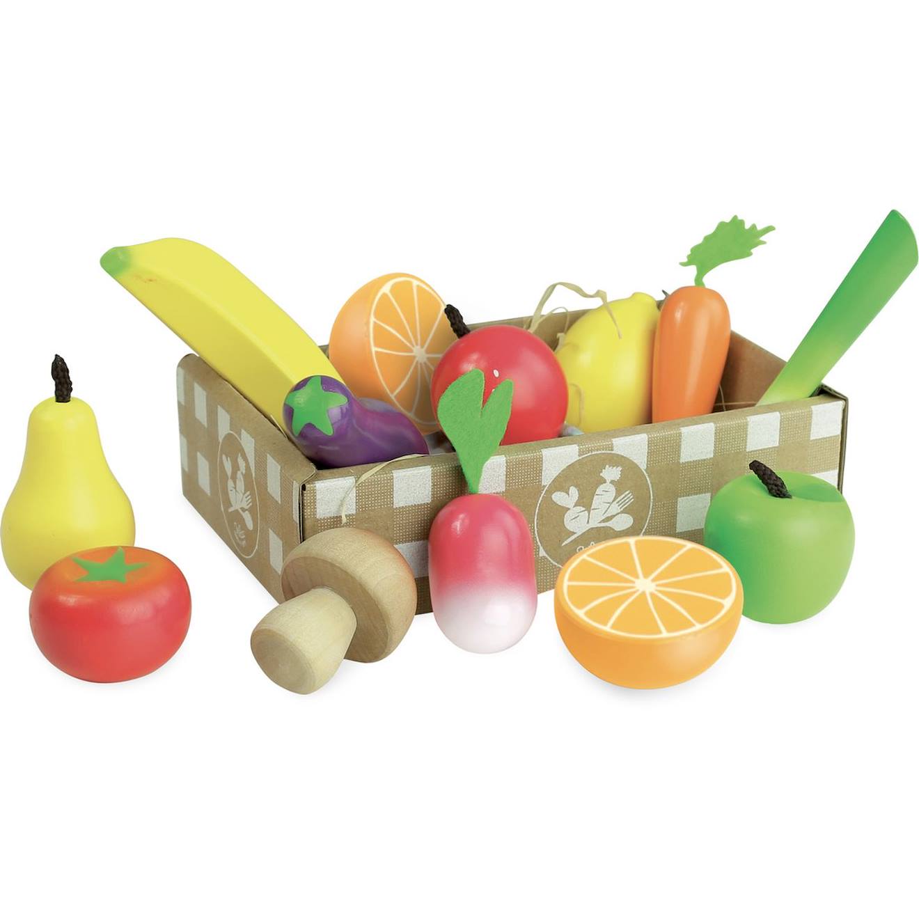 Set de fruits et légumes jour de marché bleu