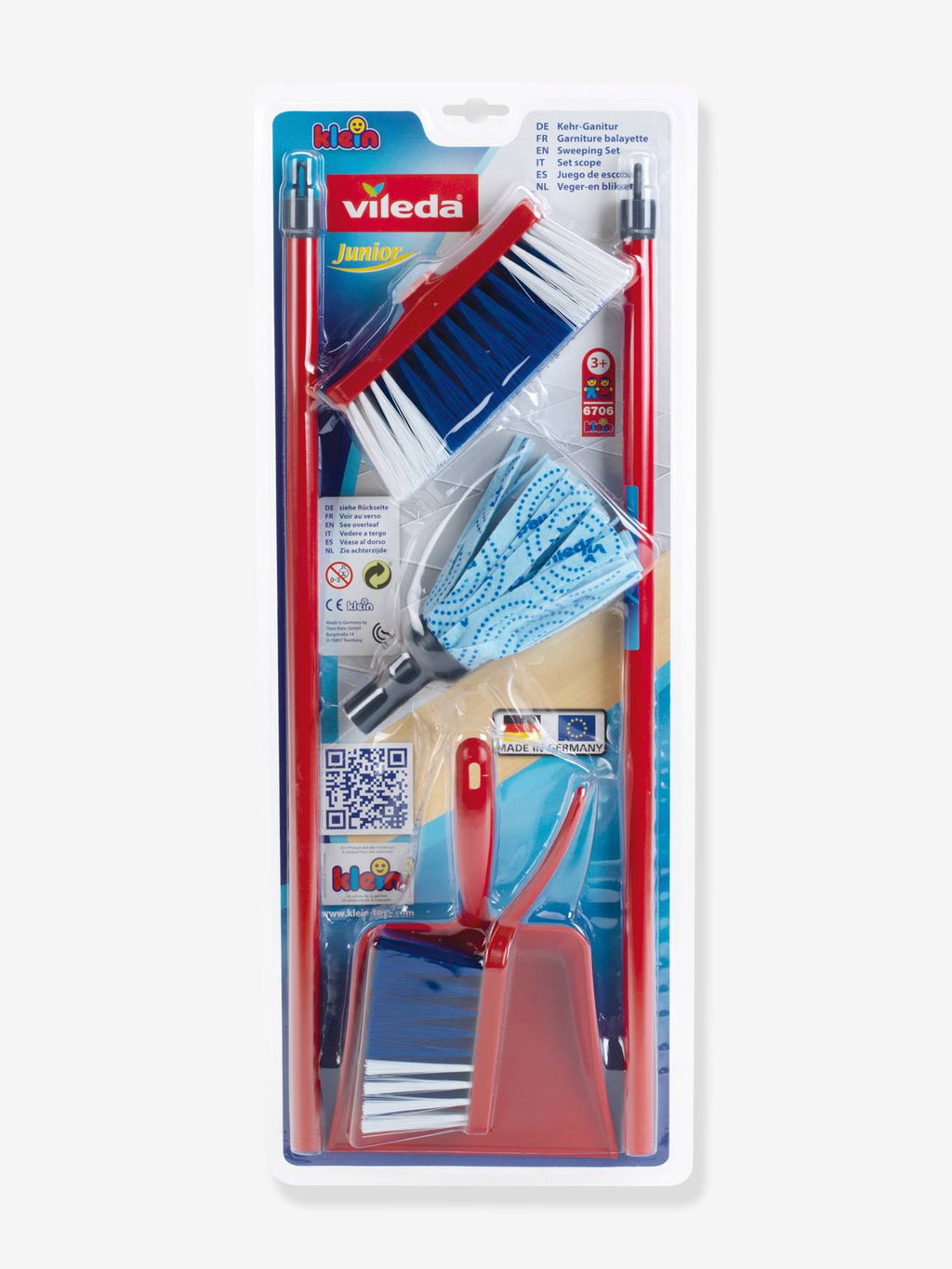 Set de ménage avec balais frange 4 pièces multicolore