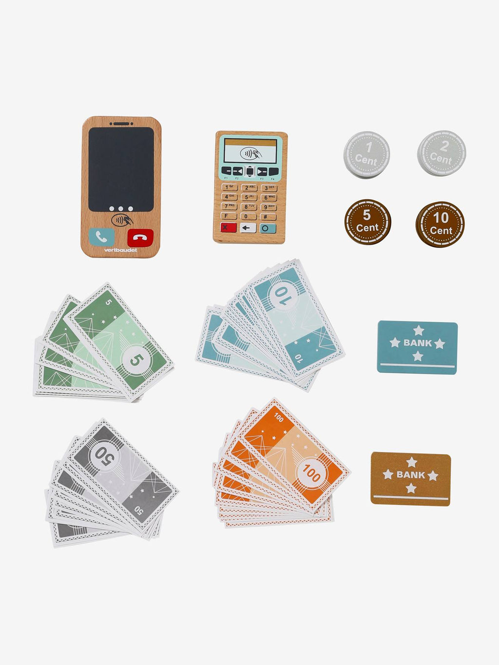 Set de monnaie en bois FSC multicolore