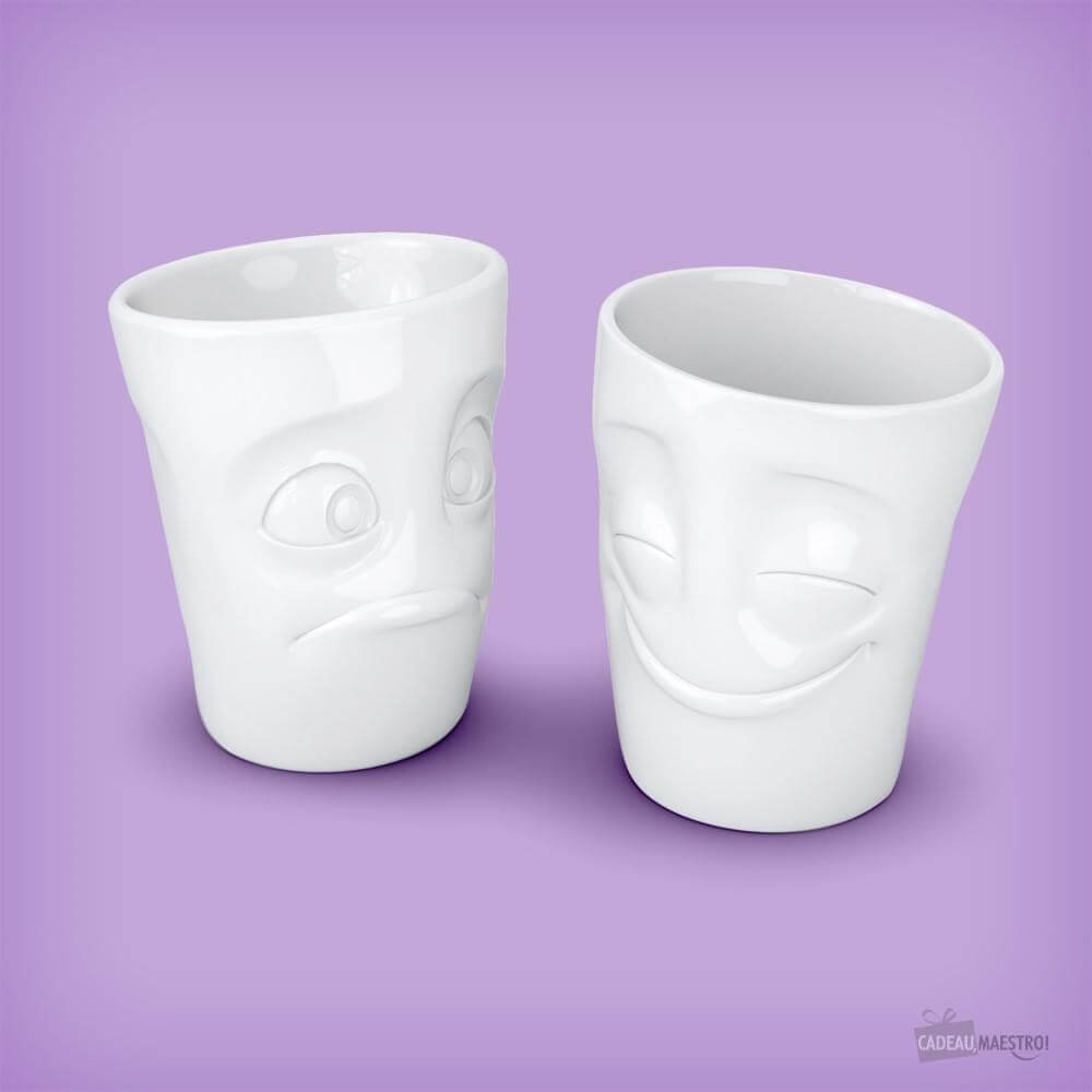 Set de Tasses Heureux et Perplexe (x2) - Mug Original Tassen