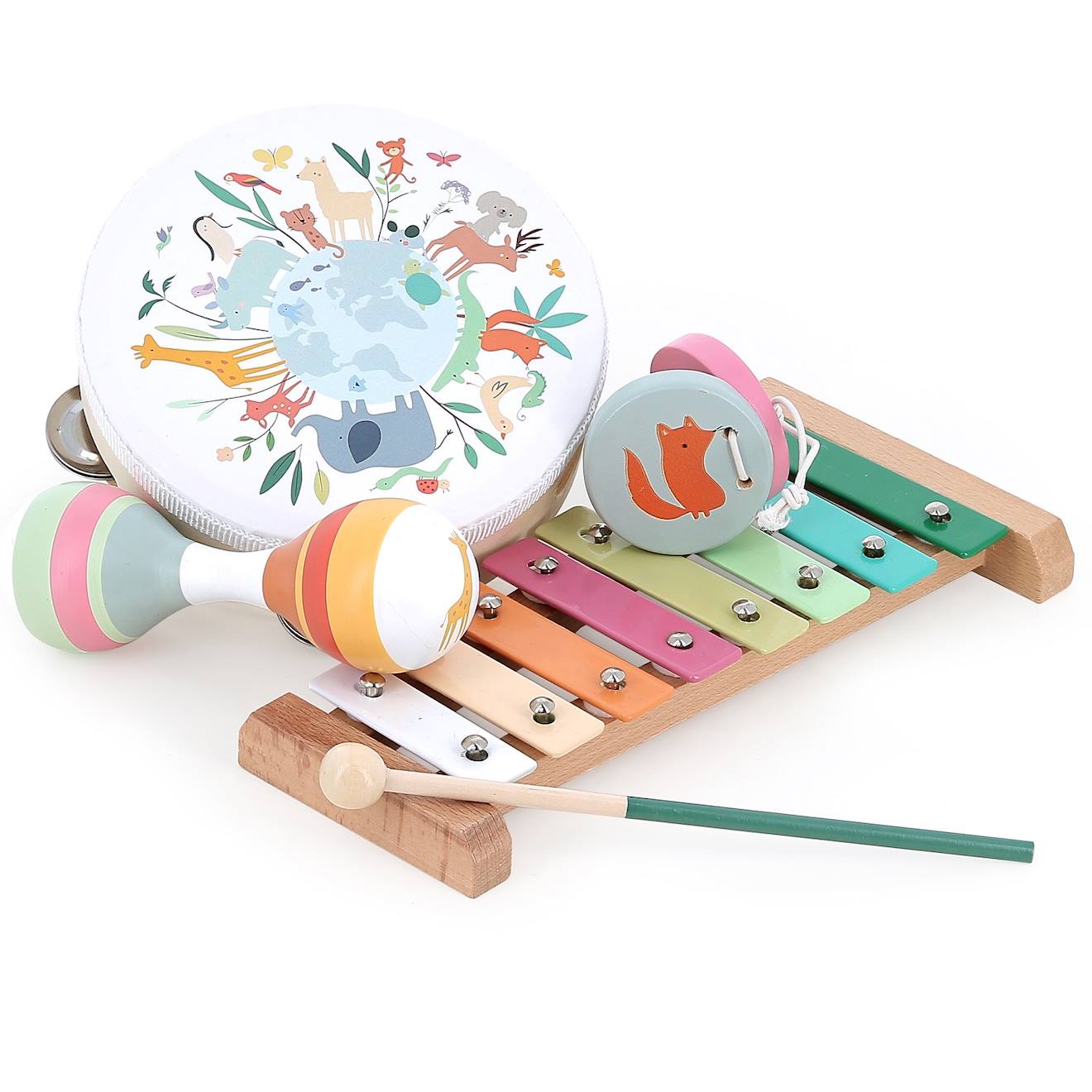 Set de musique animaux sarah betz blanc