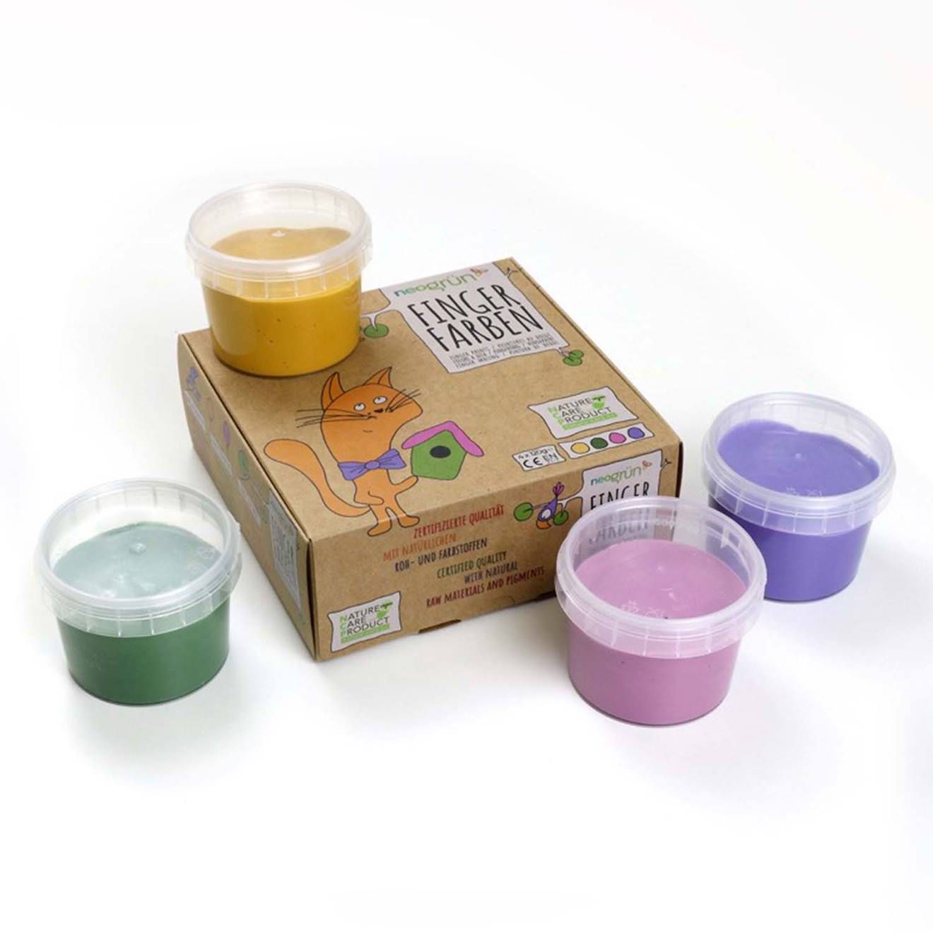 Set de peinture à doigts luka vegan naturelle et bio multicolore