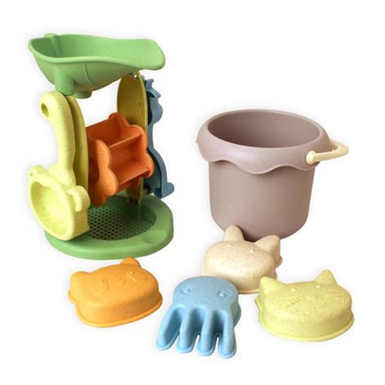 Set de plage & jardin - 8 pièces moulin en paille de blé multicolore