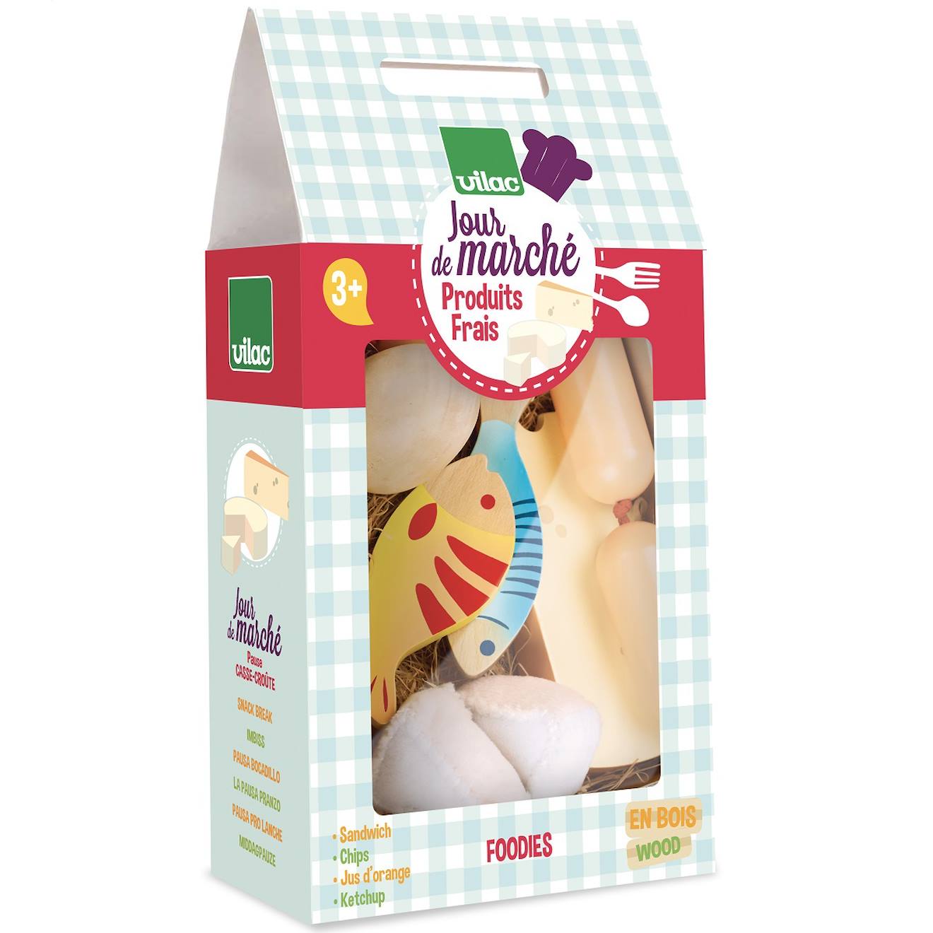 Set de produits frais jour de marché beige