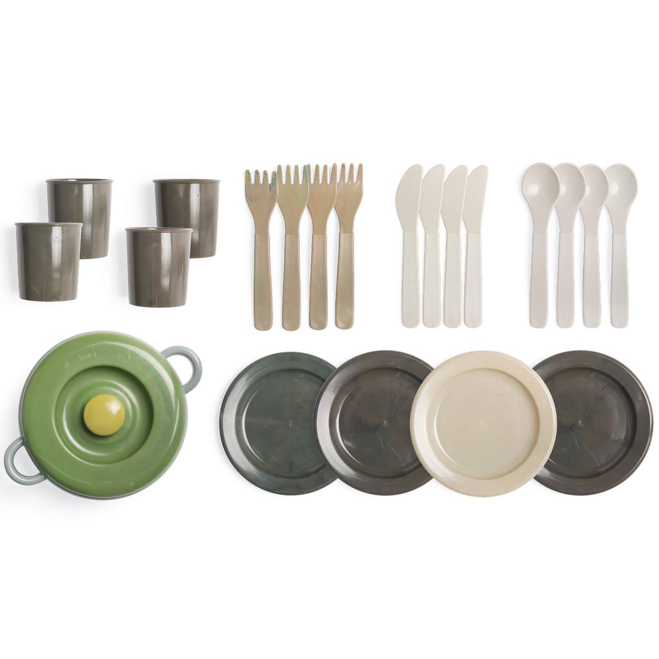 Set de repas en filet 22 pièces vert