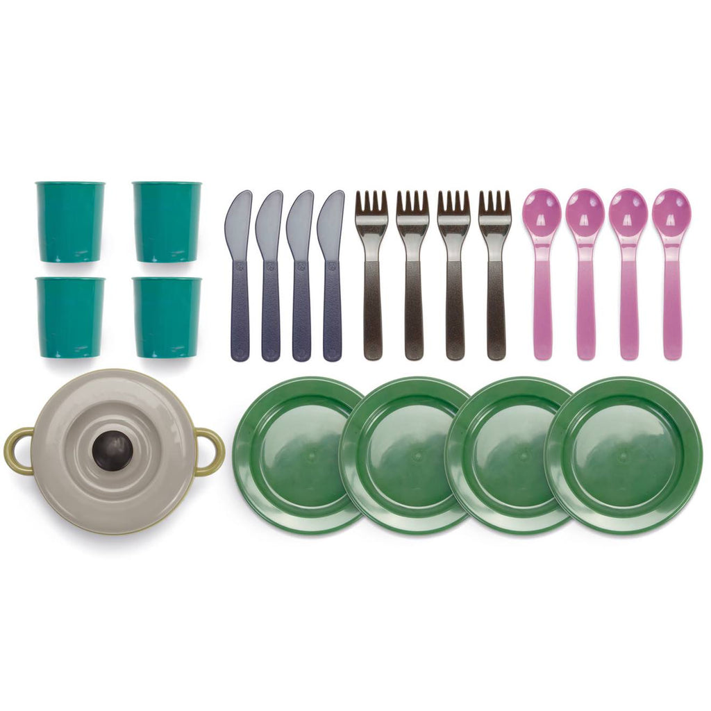 Set de repas en filet 22 pièces vert