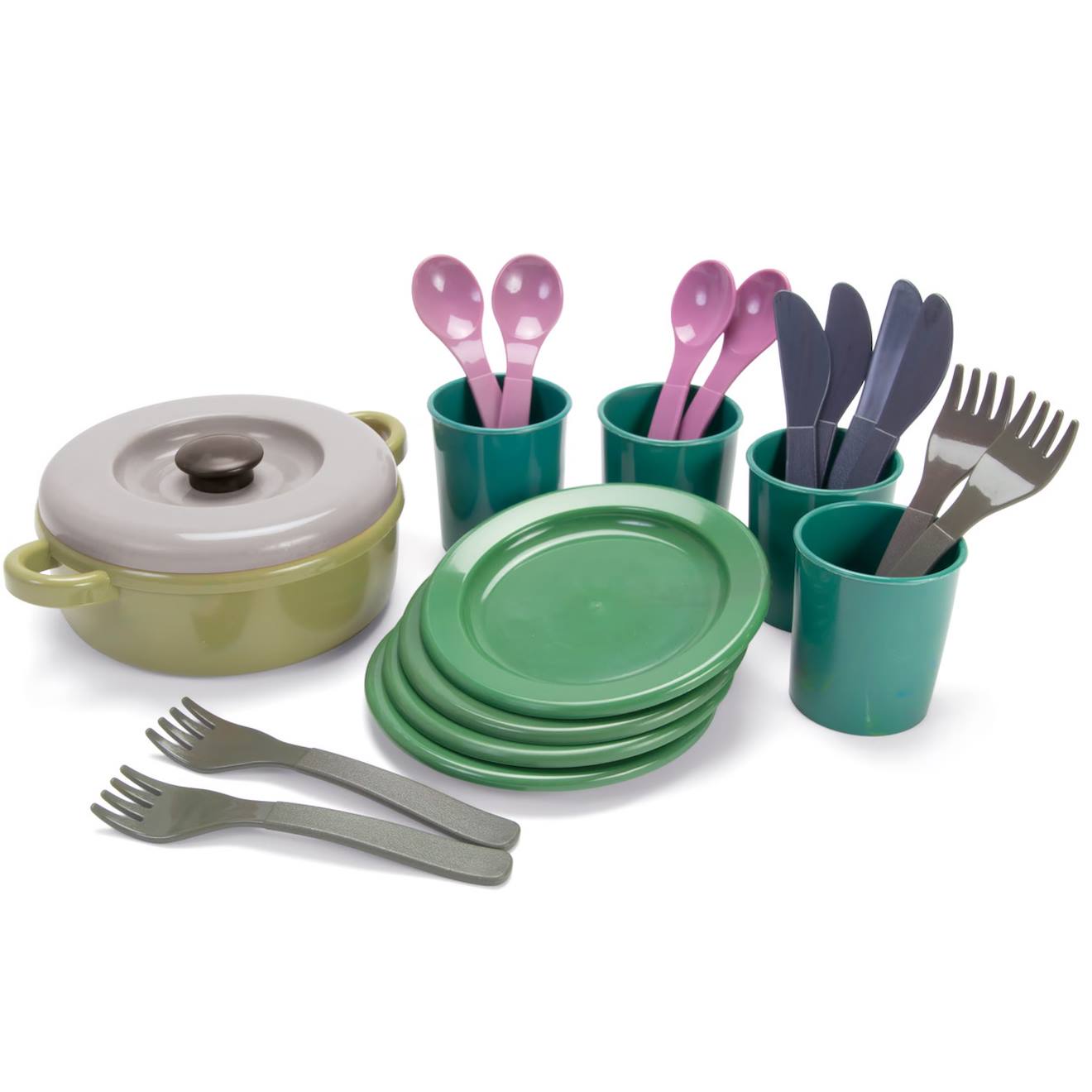 Set de repas en filet 22 pièces vert