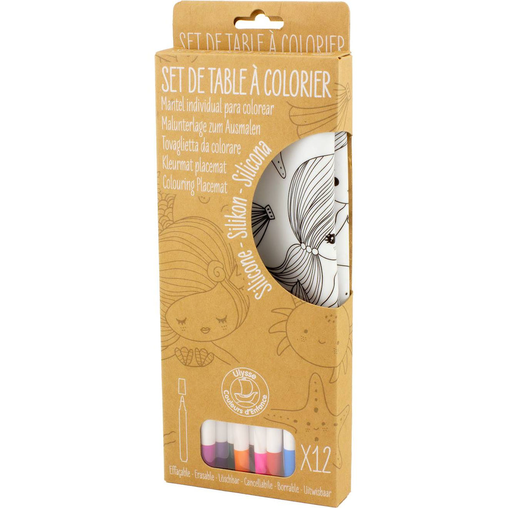 Set de table à colorier - sirène blanc